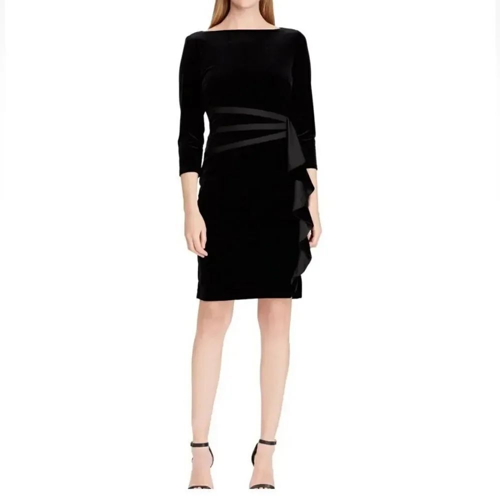American living black velvet dress size 8 new